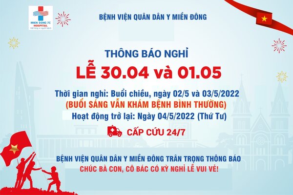 Thông báo nghỉ lễ 30/4 và 01/5 năm 2022